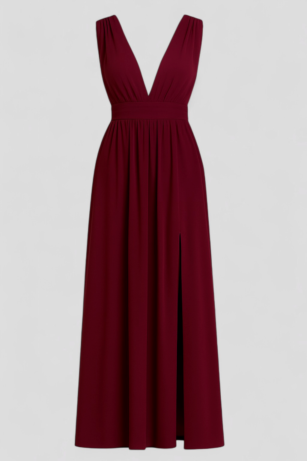 Adelina | Kvinders Elegant Maxi Kjole med Lange Ærmer - Bourgogne - Maxi Kjoler - {{ product_tags }
