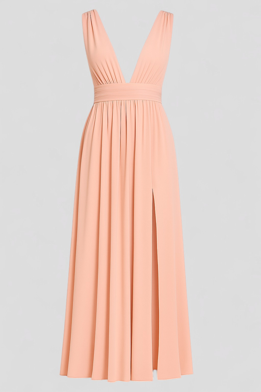 Adelina | Kvinders Elegant Maxi Kjole med Lange Ærmer - Fersken - Maxi Kjoler - {{ product_tags }