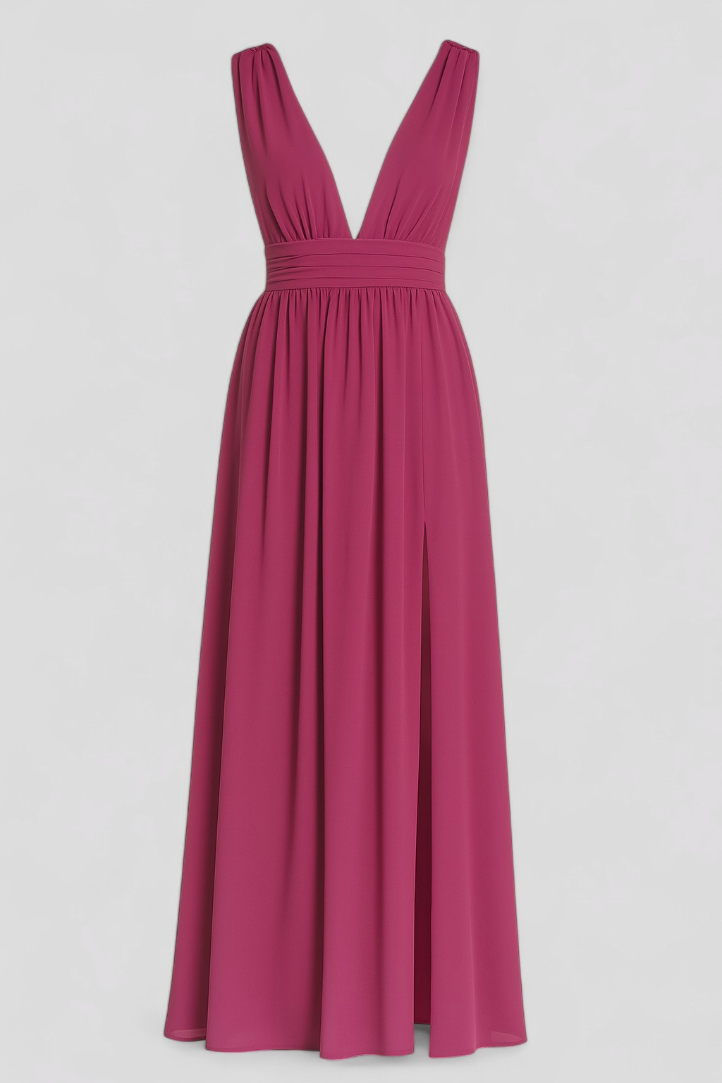 Adelina | Kvinders Elegant Maxi Kjole med Lange Ærmer - Magenta rosa - Maxi Kjoler - {{ product_tags }