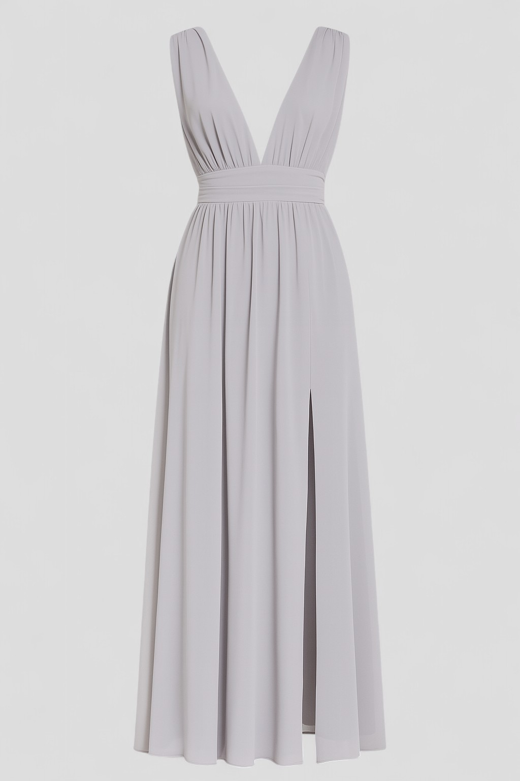 Adelina | Kvinders Elegant Maxi Kjole med Lange Ærmer - Sølv tåge - Maxi Kjoler - {{ product_tags }