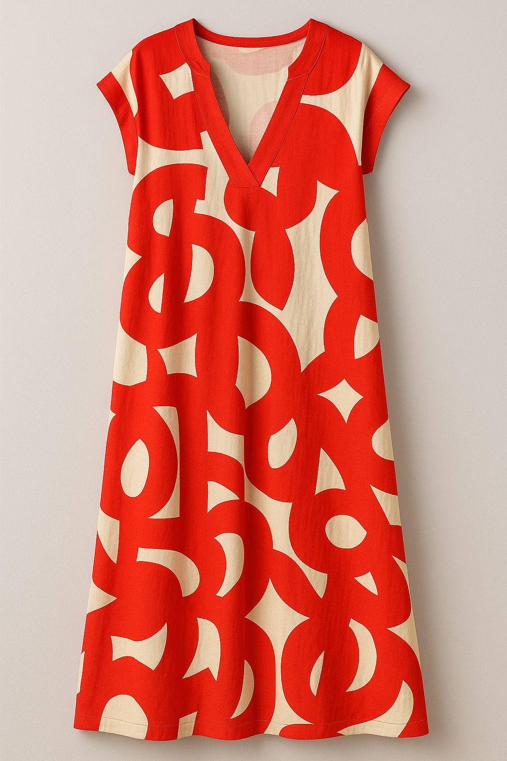 Vicki | V-Hals Kvinders Elegant Maxikjole - Rød - Maxi Kjoler - {{ product_tags }
