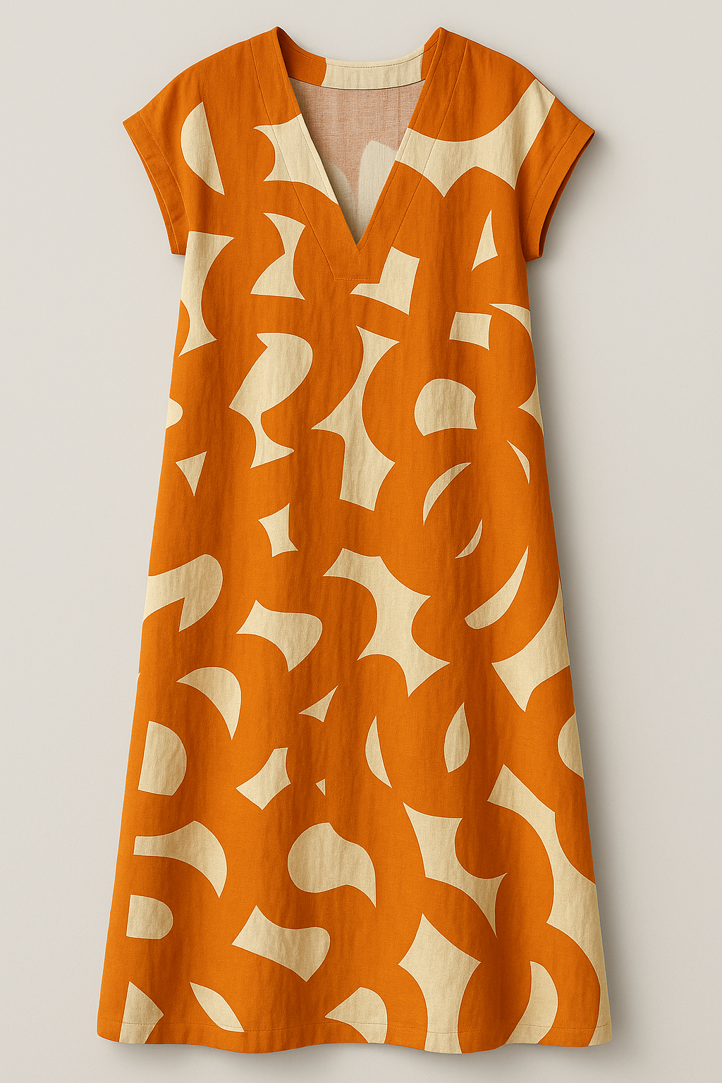 Vicki | V-Hals Kvinders Elegant Maxikjole - Orange - Maxi Kjoler - {{ product_tags }