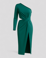 Amory | Women's elegant midi dress with one shoulder