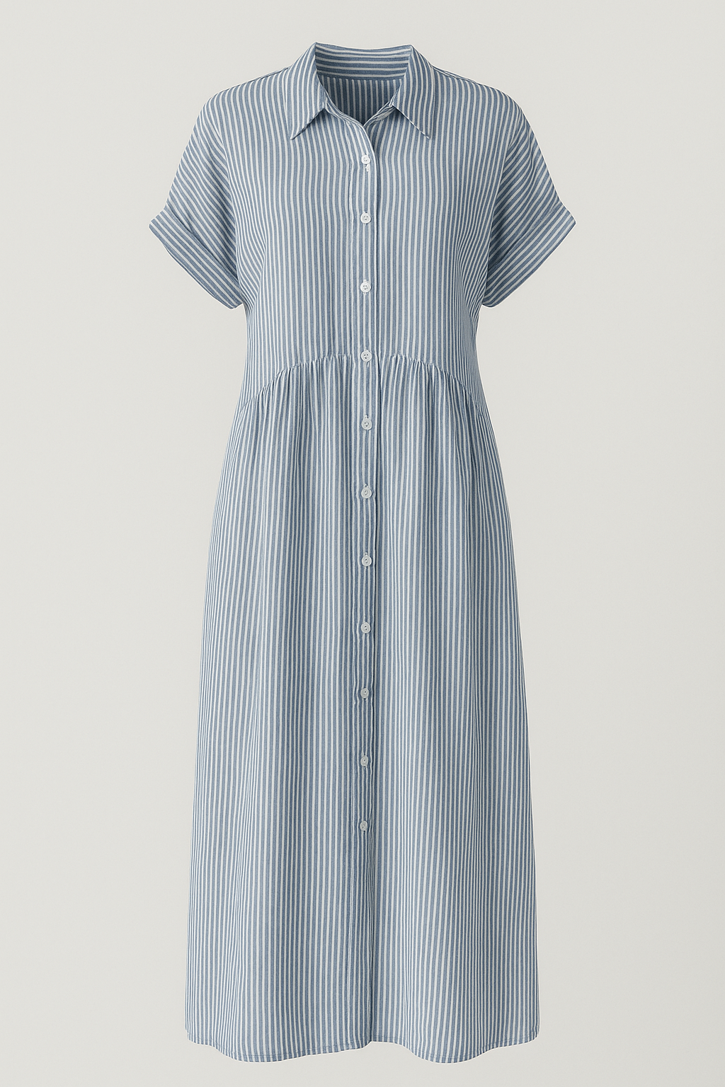 Corrine | Kvinders Elegant Midi Kjole med Lommer - Blå - Kvinders Kjoler - {{ product_tags }