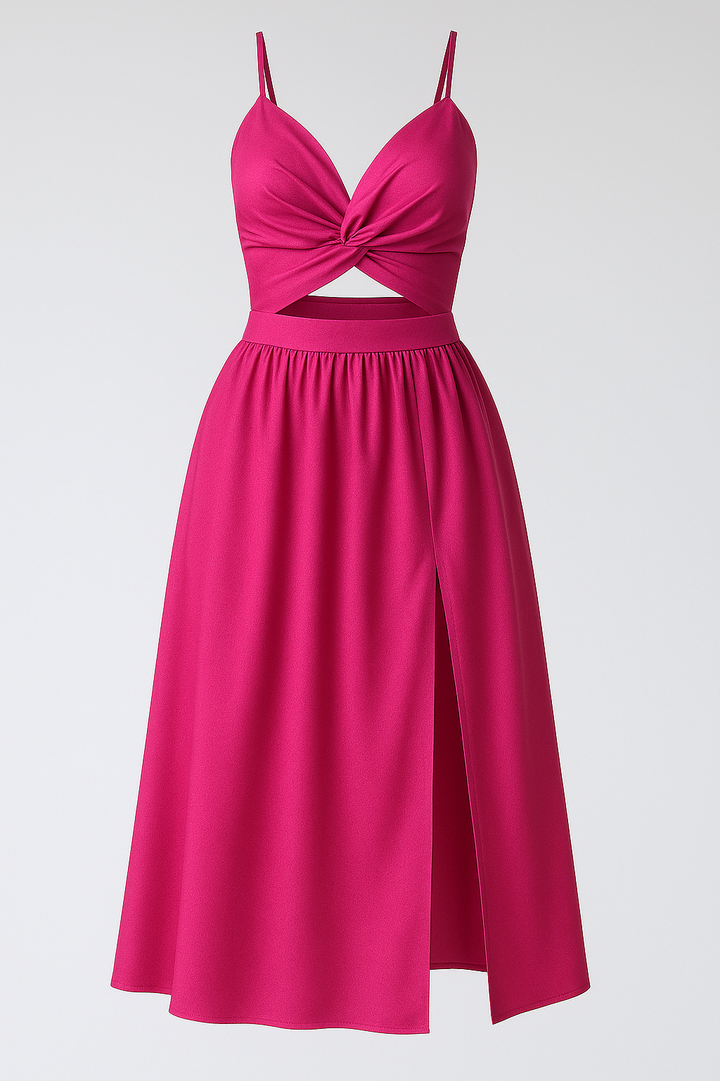 Jessie | Kvinders Elegant Midi Kjole med Spaghetti Stropper - Rosa - Kvinders Kjoler - {{ product_tags }