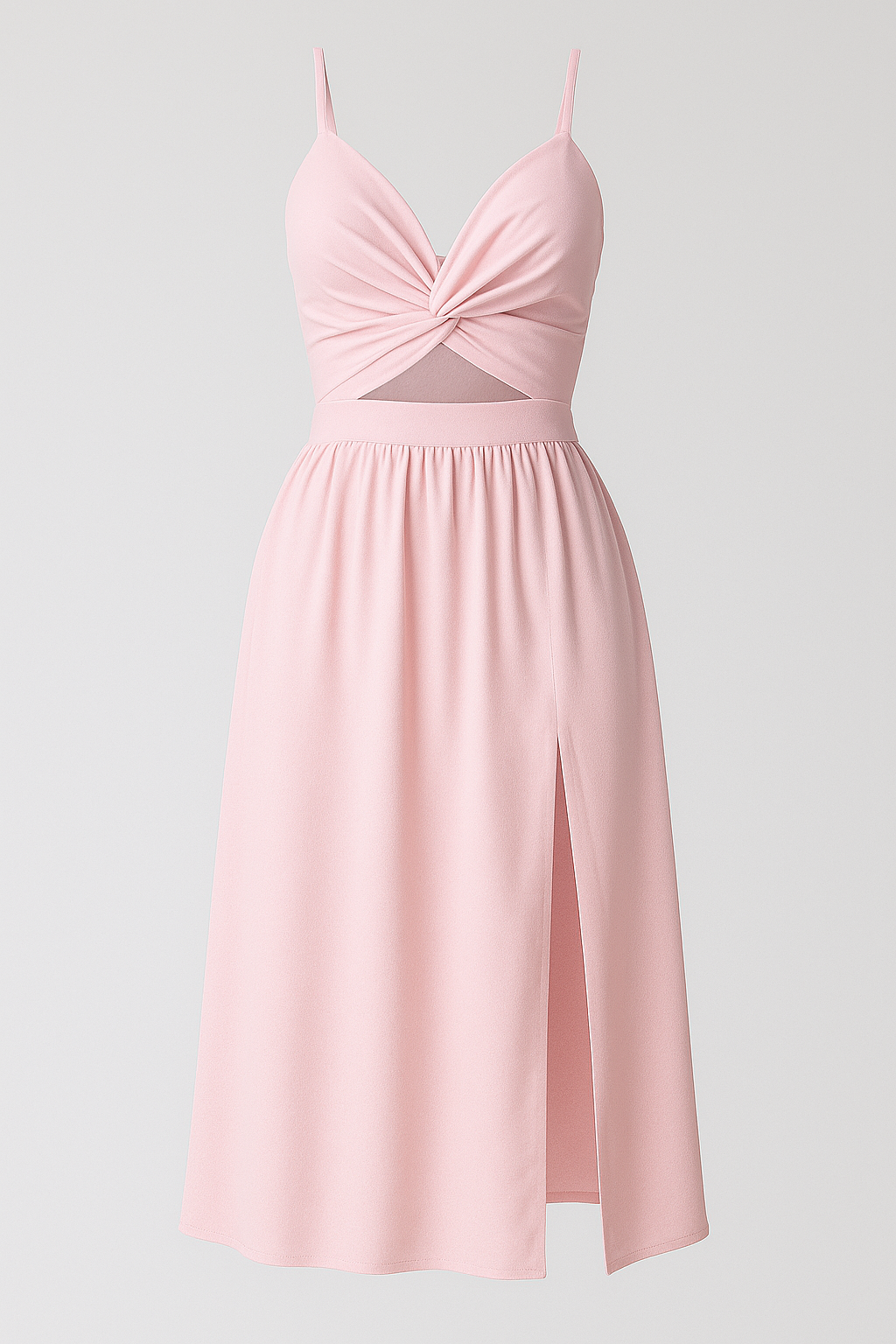 Jessie | Kvinders Elegant Midi Kjole med Spaghetti Stropper - Rosé - Kvinders Kjoler - {{ product_tags }