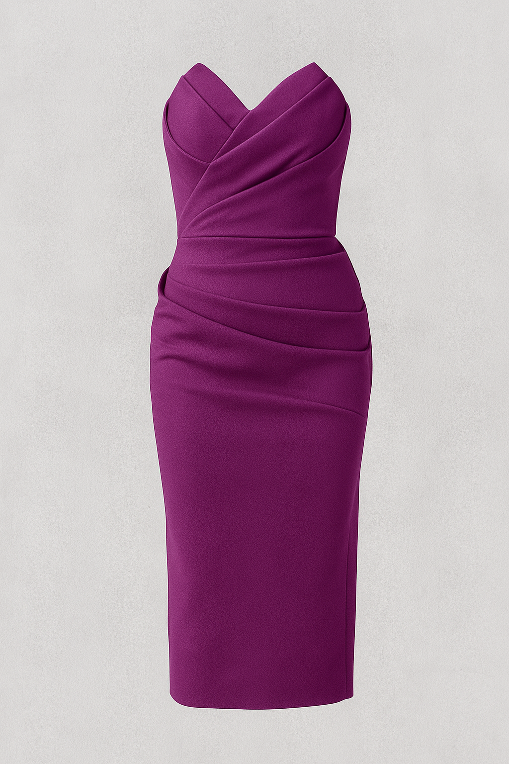 Emilia | Kvinders Elegant Midi Kjole - Varme rosa - Kvinders Kjoler - {{ product_tags }