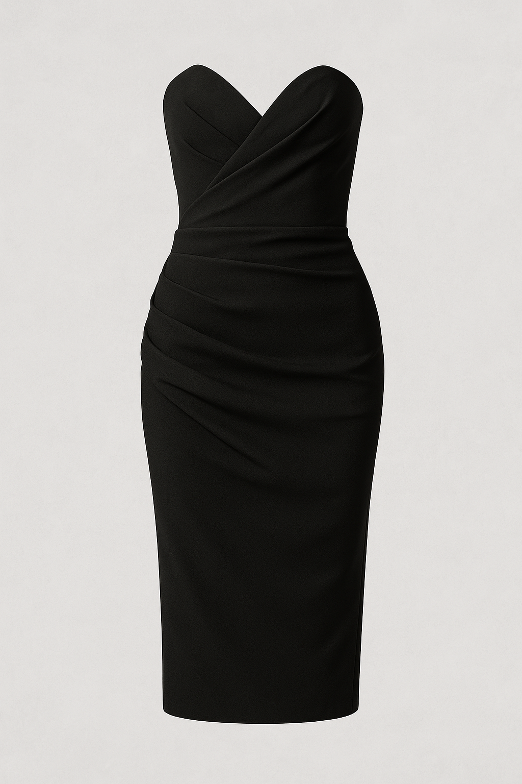 Emilia | Kvinders Elegant Midi Kjole - Sort - Kvinders Kjoler - {{ product_tags }