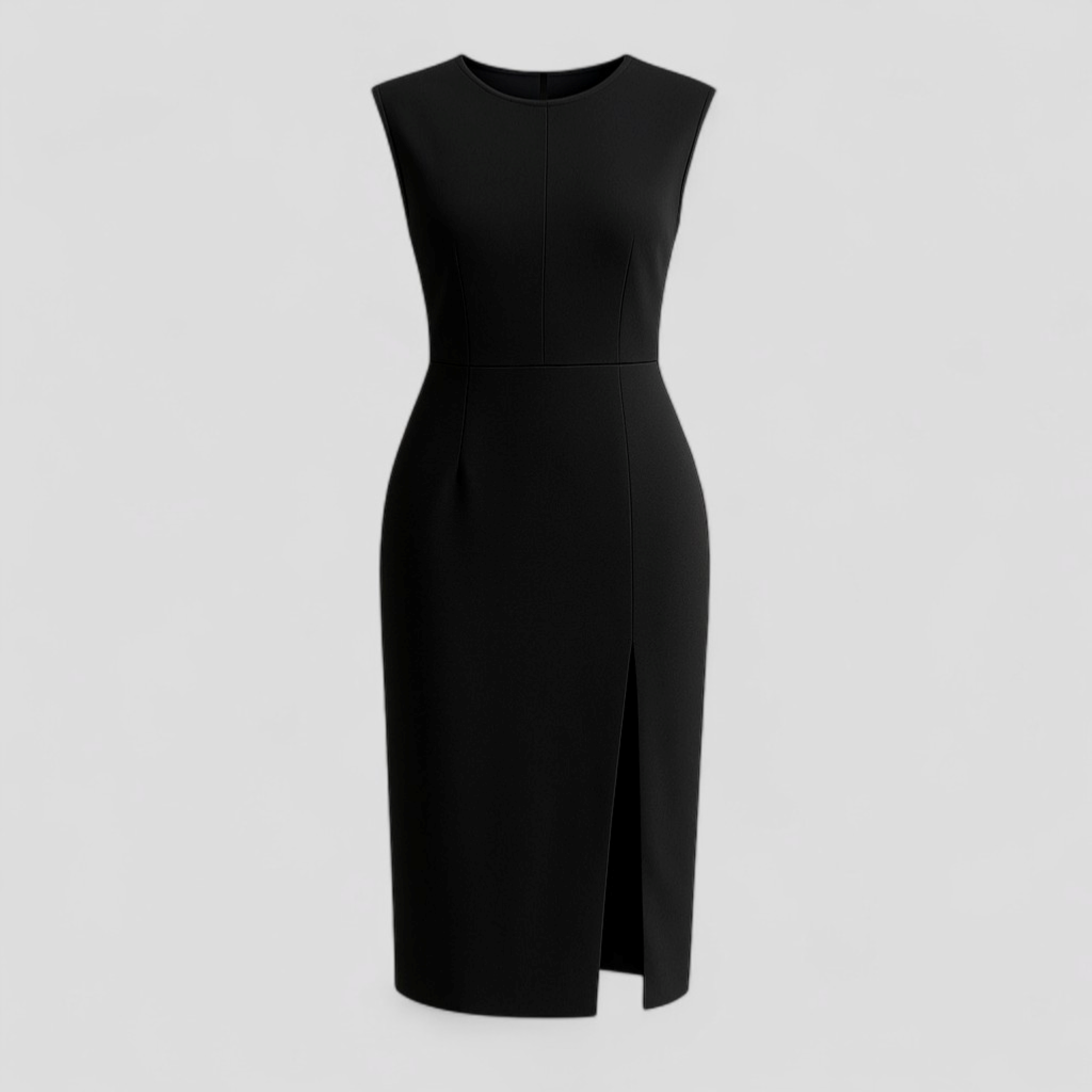 Ravinia | Kvinders Elegant Midi Kjole - Sort - Kvinders Kjoler - {{ product_tags }