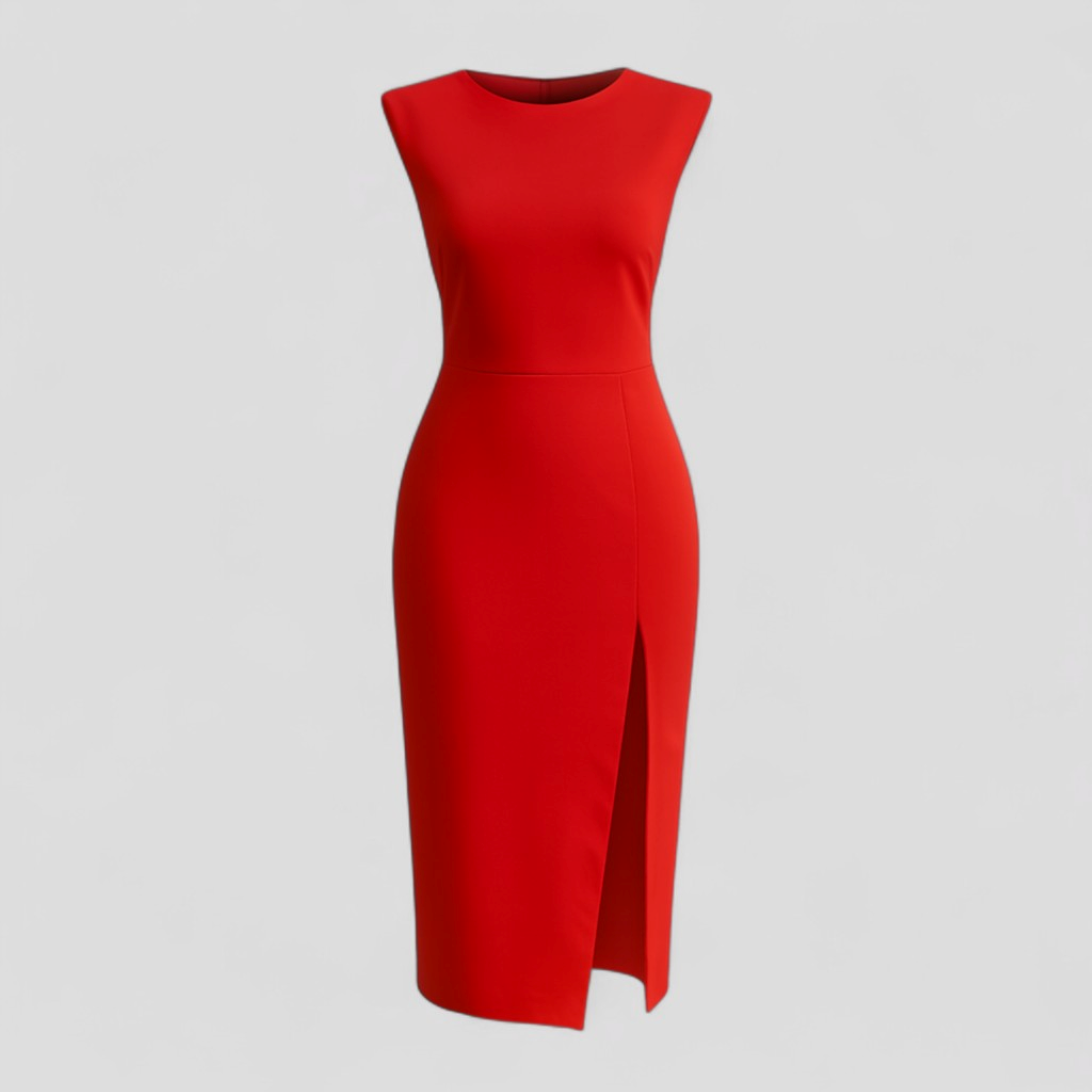 Ravinia | Kvinders Elegant Midi Kjole - Rød - Kvinders Kjoler - {{ product_tags }