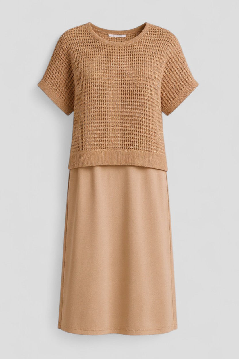 Airis | Kvinders Elegant Midi Sommerkjole - Brun - Kjoler - {{ product_tags }