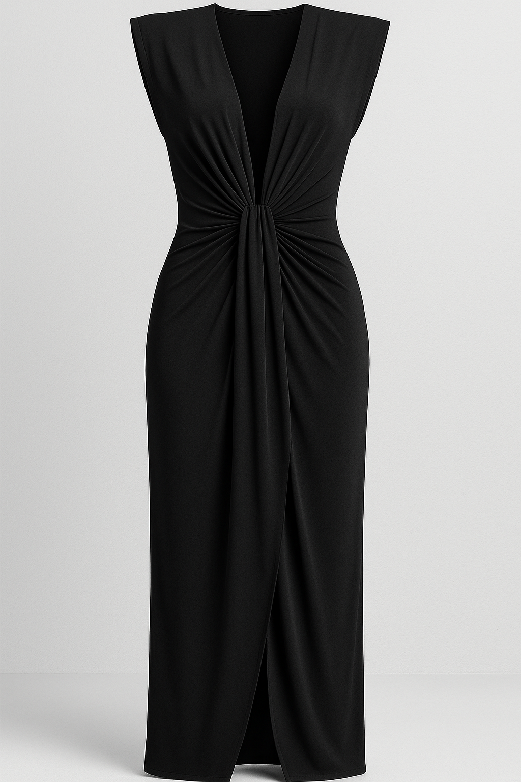 Martha | Kvinders Elegant Råsilkekjole Med Slids - Sort One size - Kjoler - {{ product_tags }
