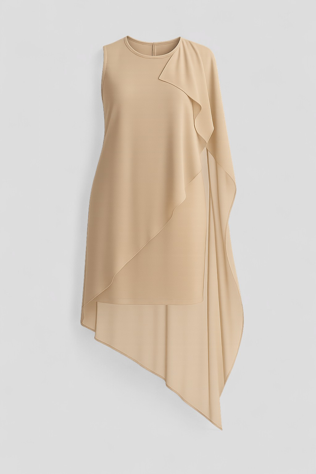 Edita | Kvinders Elegant Sommerkjole Uden Ærmer - Kaki - Kjoler - {{ product_tags }