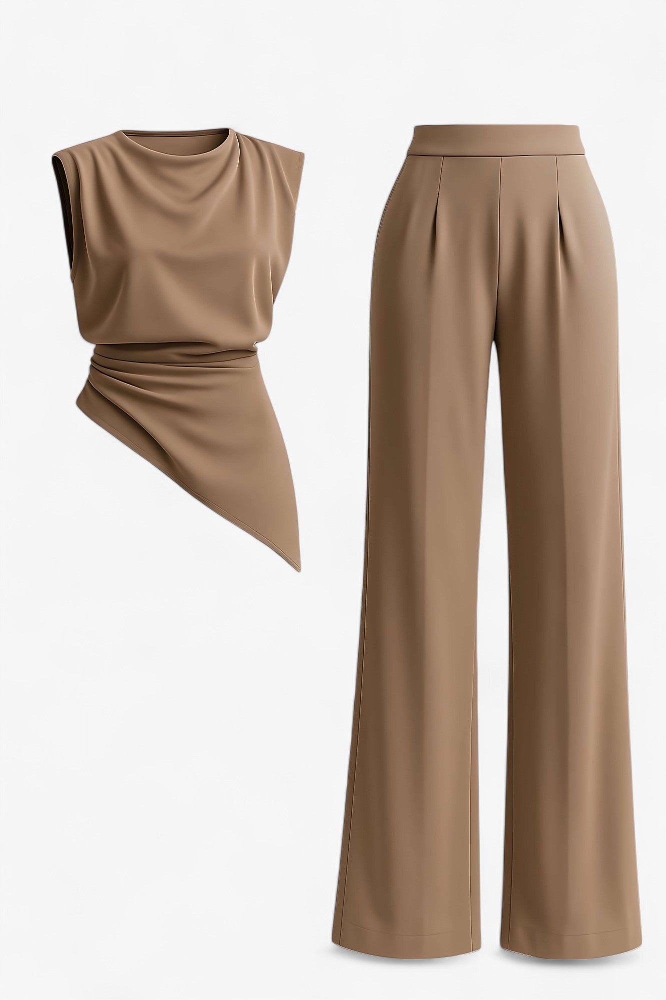 Bonnie | Kvinders Elegant To-Delt Sæt - Lys brun - Kvinders tøj - {{ product_tags }