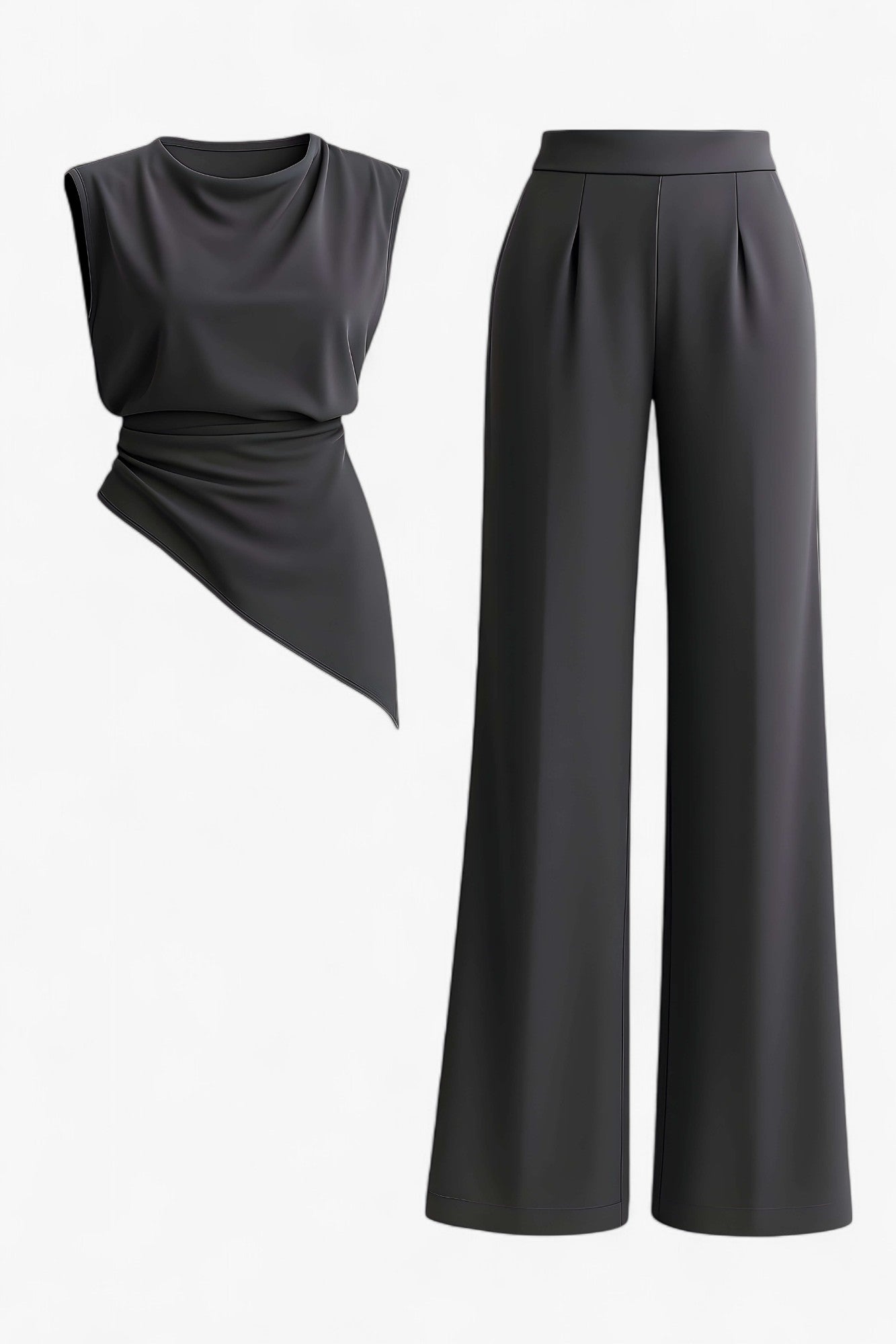 Bonnie | Kvinders Elegant To-Delt Sæt - Mørk grå - Kvinders tøj - {{ product_tags }