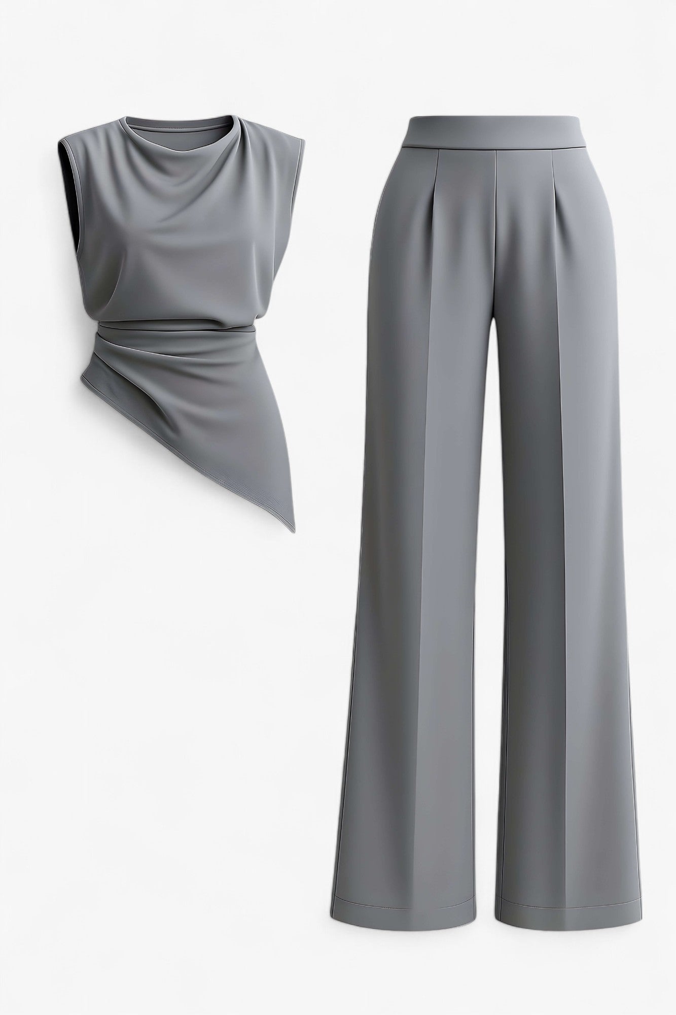 Bonnie | Kvinders Elegant To-Delt Sæt - Lys grå - Kvinders tøj - {{ product_tags }