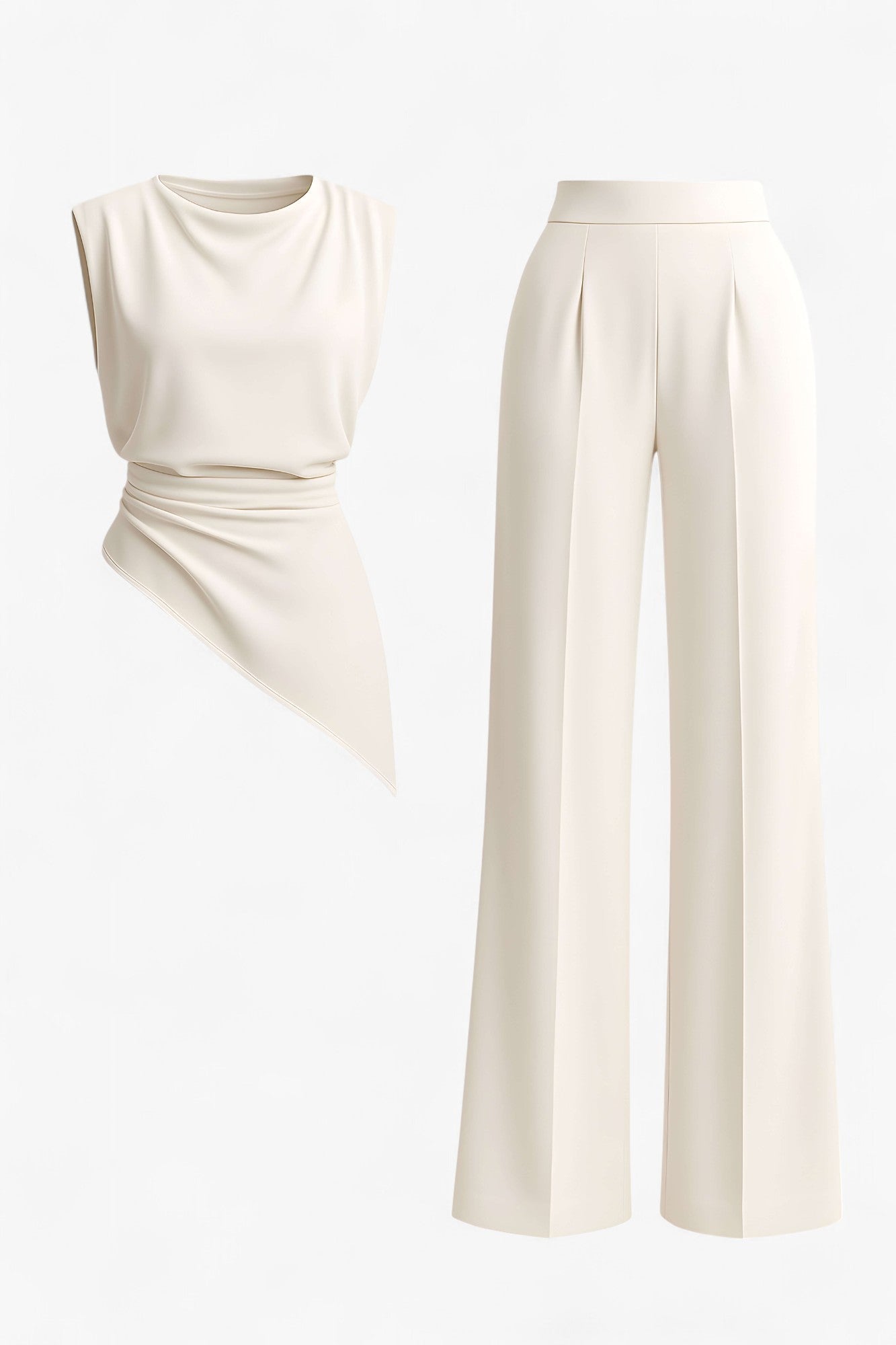 Bonnie | Kvinders Elegant To-Delt Sæt - Elfenben - Kvinders tøj - {{ product_tags }