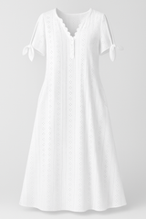 Brisa | Women's elegant V-neck dress with short sleeves