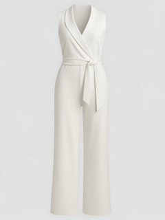 Aela | Kvinders Elegant V-Hals Jumpsuit Uden Ærmer