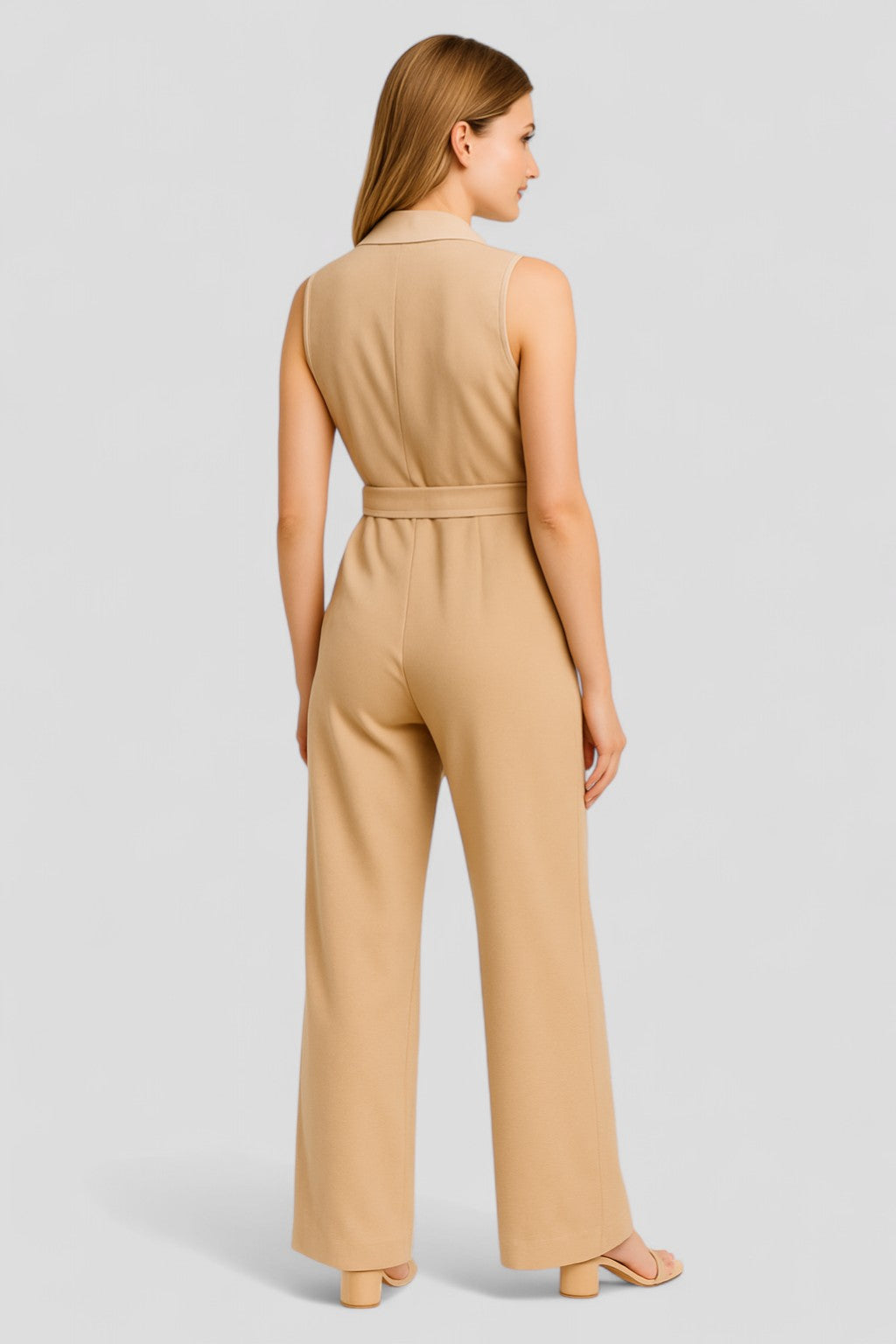 Aela | Kvinders Elegant V-Hals Jumpsuit Uden Ærmer - - Jumpsuits og Rompers - {{ product_tags }