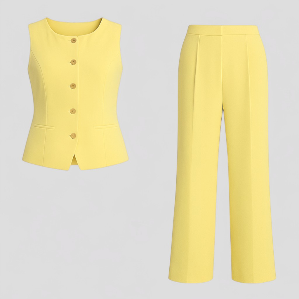 Ambra | Kvinders Elegante Sæt til Enhver Lejlighed - Gul - Kvinders tøj - {{ product_tags }