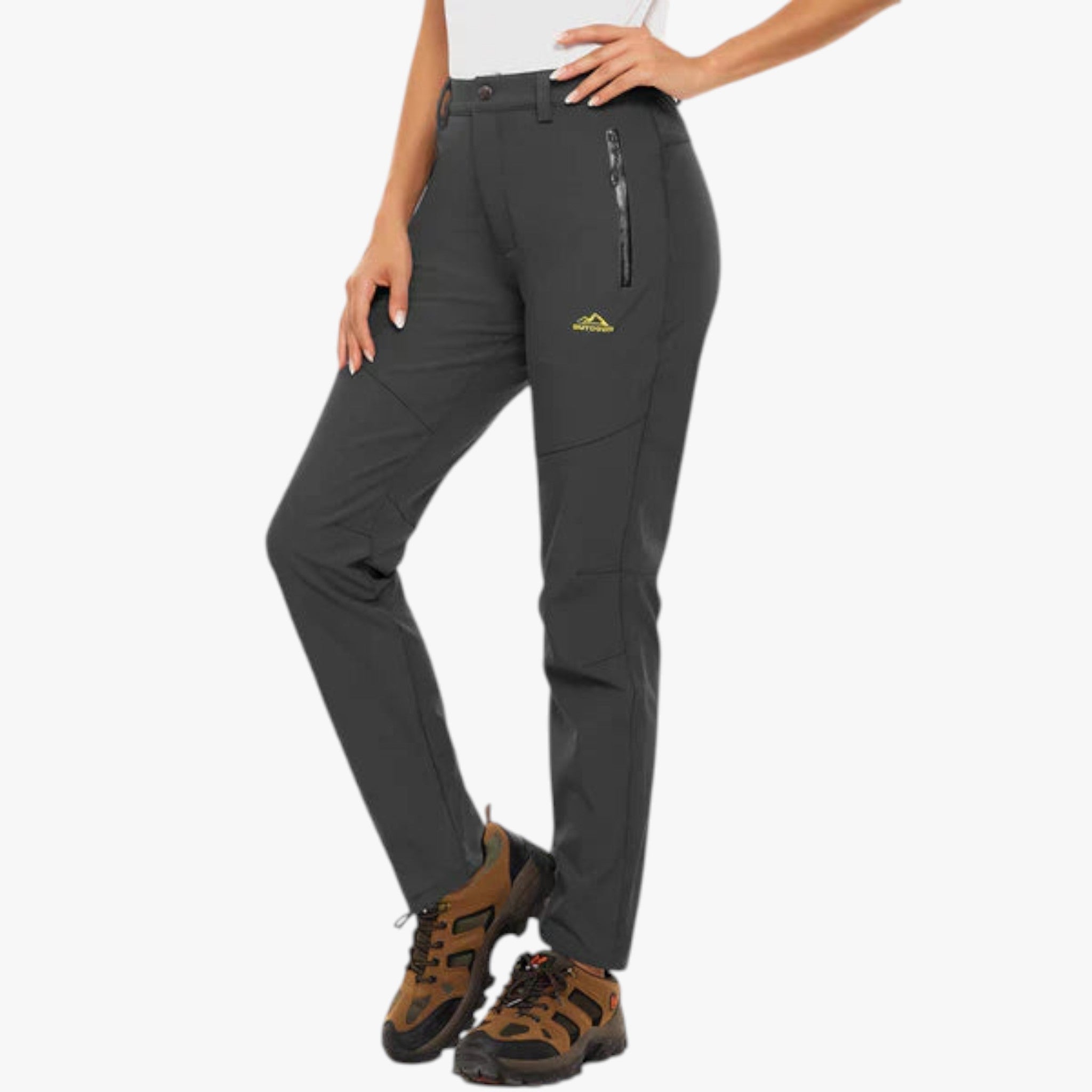 Emma | Kvinders Fleece Bukser til Koldere Dage - Mørkegrå - Bukser - {{ product_tags }