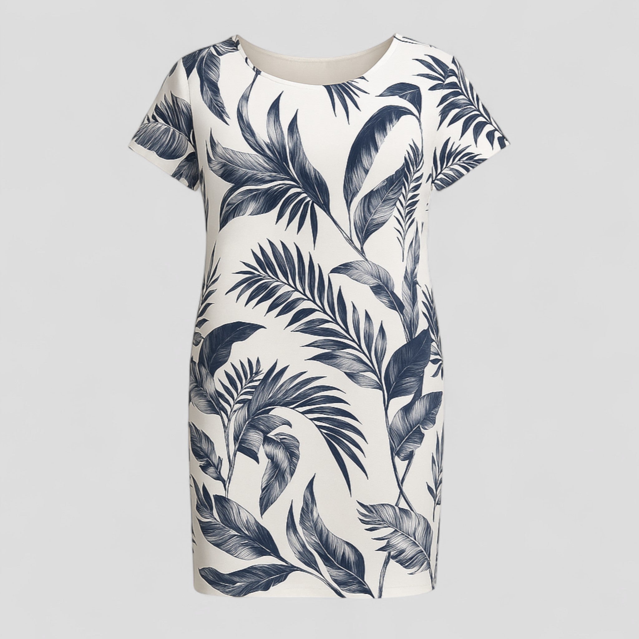 Carmine | Kvinders Komfortable Casual Kjole med Print - Hvid 1 - Kjoler - {{ product_tags }
