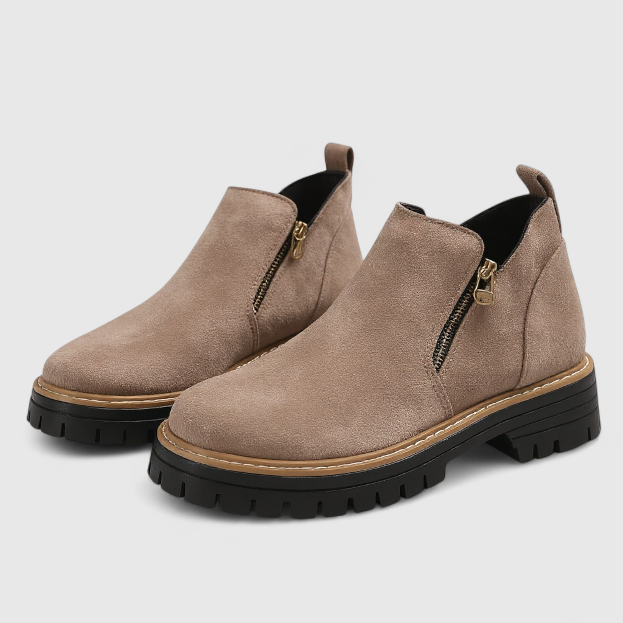 Adie | Kvinders Komfortable Støvler med Rund Tå - Khaki - Kvinders Støvler - {{ product_tags }