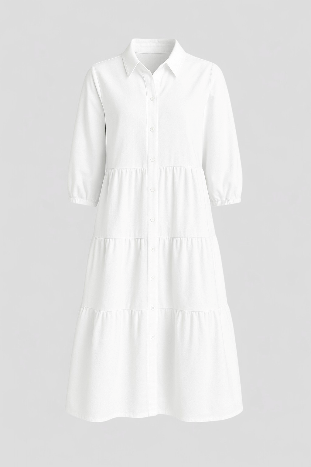 Cala | Kvinders Minimalistisk Lange Kjole - Hvid - Kjoler - {{ product_tags }