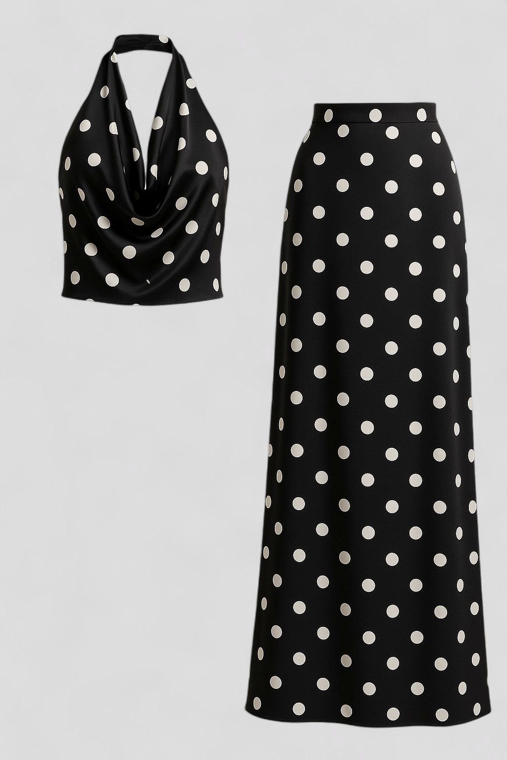 Agnesia | Kvinders Polka Dot To-delt Sæt - Sort - Kvinders sæt - {{ product_tags }