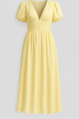Giselle | Women's long maxi dress with puff sleeves