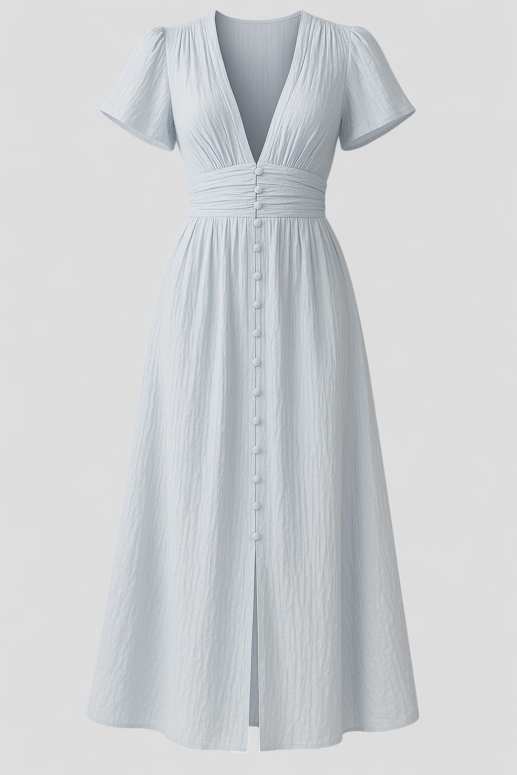 Giselle | Kvinders Lang Maxi Kjole med Puffærmer - Himmelblå - Maxi Kjoler - {{ product_tags }