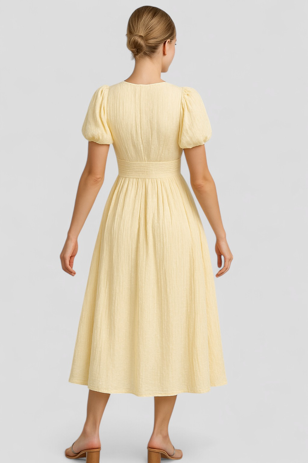 Giselle | Kvinders Lang Maxi Kjole med Puffærmer - - Maxi Kjoler - {{ product_tags }