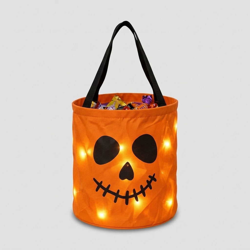 LED Græskar Slikkurv med Håndtag til Halloween