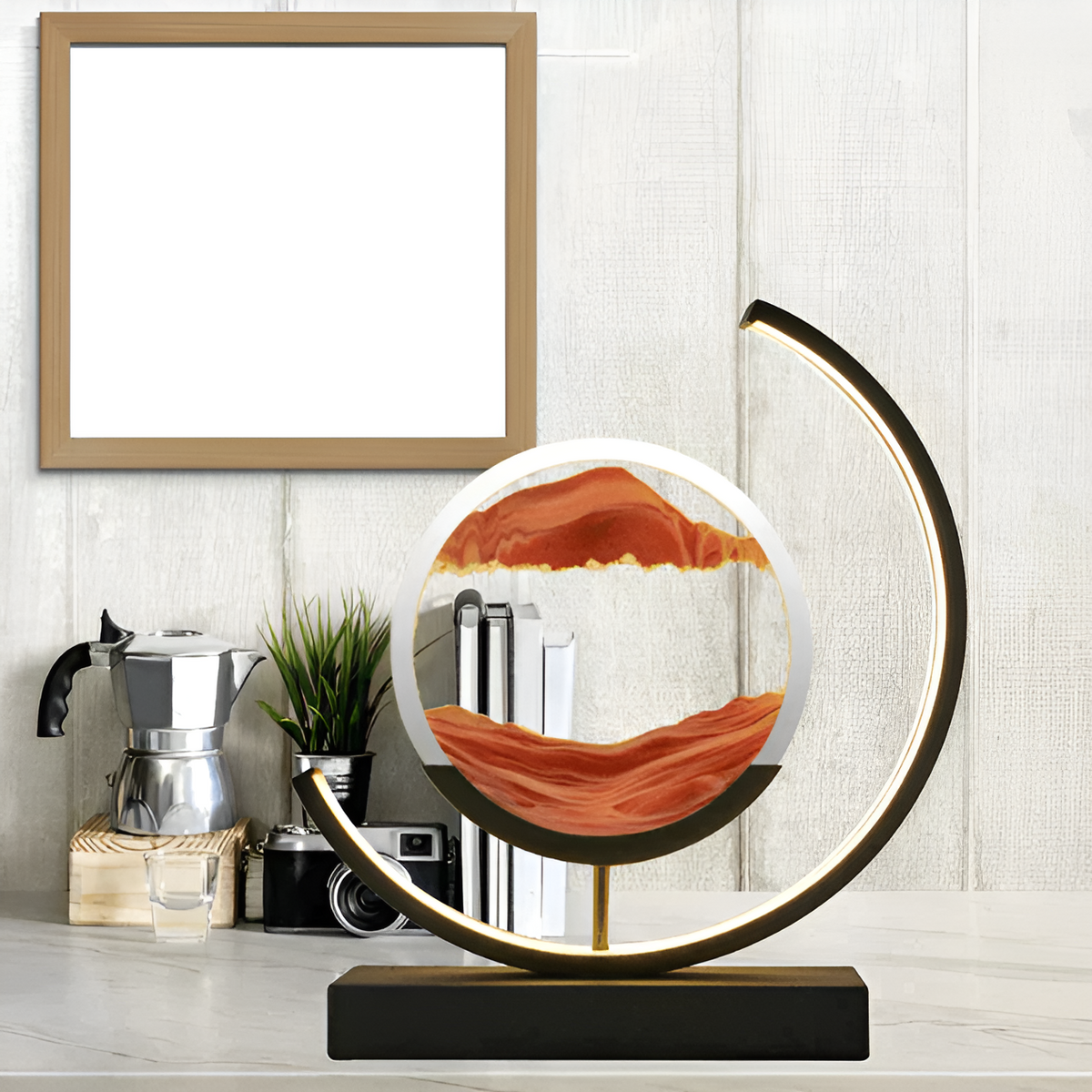 LED Sandkunst Bordlampe – Flydende Sand Design