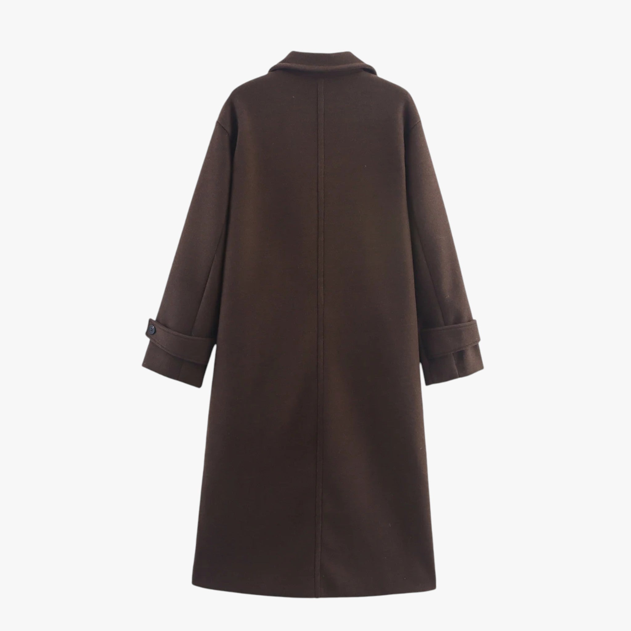 Angela | Lang Uldfrakke Dame Sort Elegant - - Kvinders frakker og jakker - {{ product_tags }
