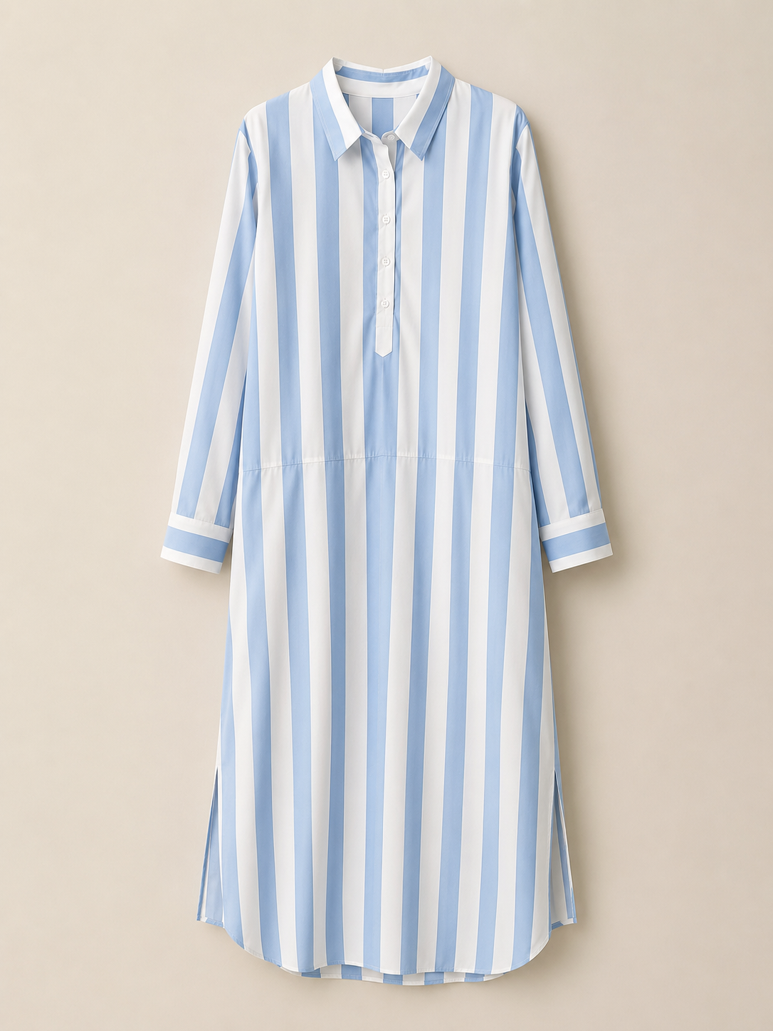 Yrsa | Lässiges gestreiftes Skjorte Boho-Stil Maxi-Kjole