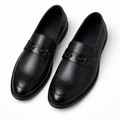 Leif | Pánské kožené loafers s hadím vzorem v tmavě hnědé barvě