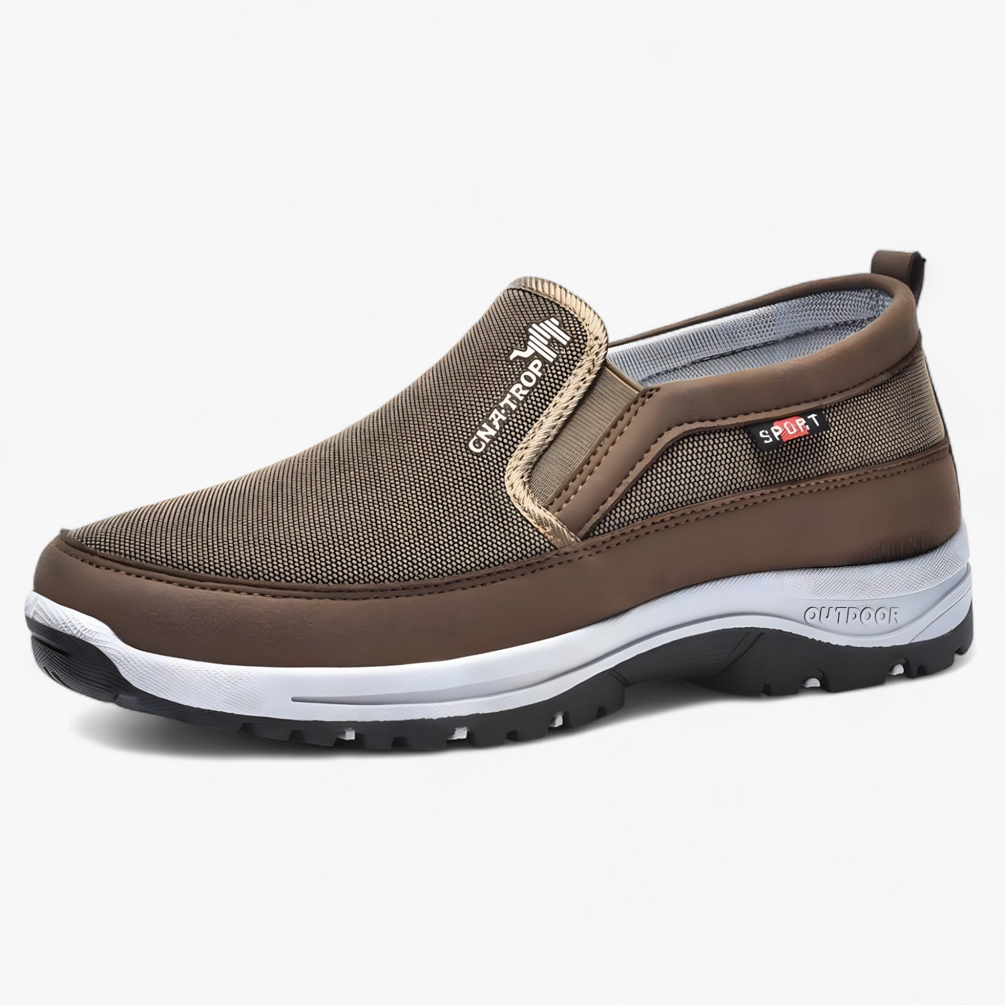 Leon | HerreUdendørs Slip-On Sko – Robuste, Åndbare, Klare - Khaki - men's fashion - {{ product_tags }