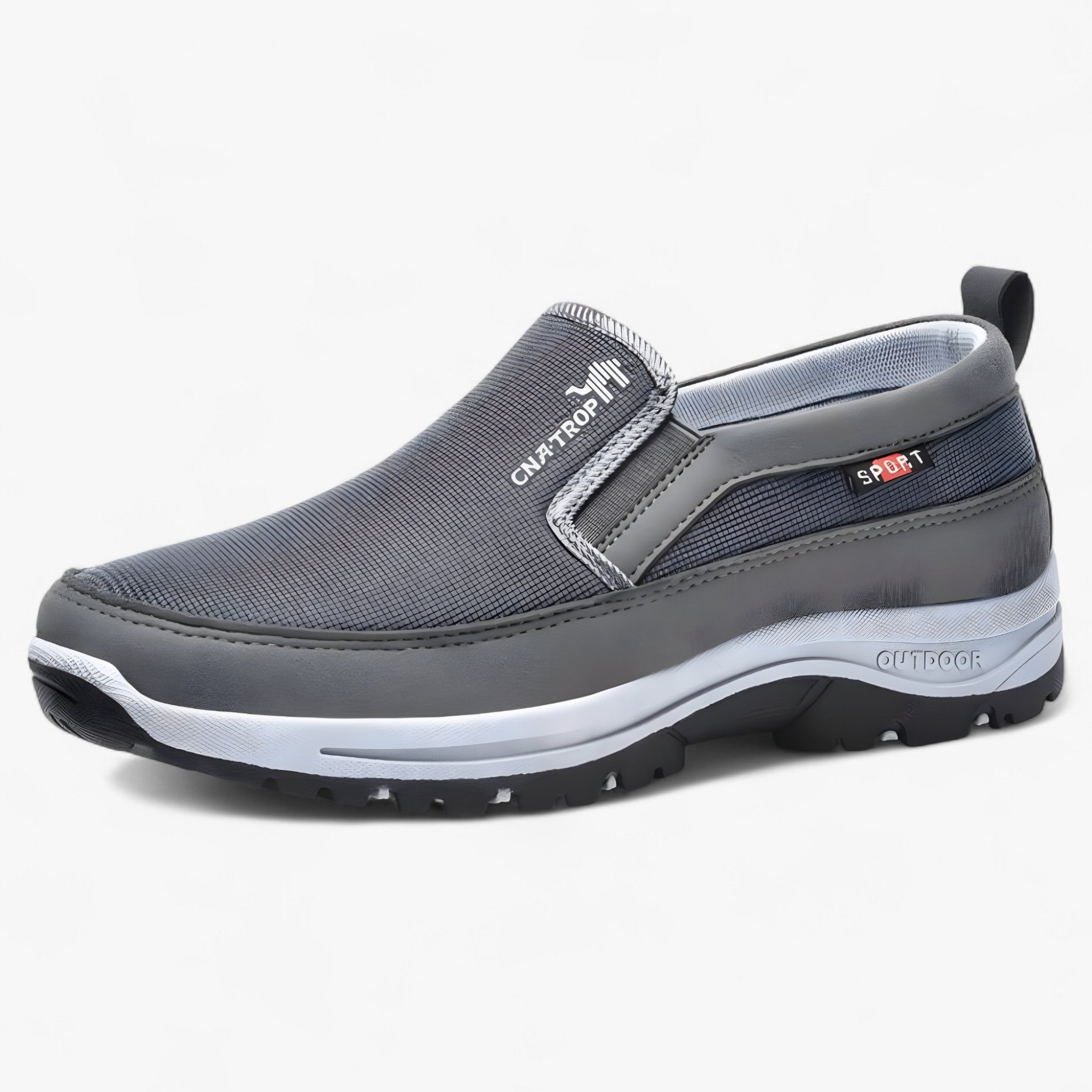 Leon | HerreUdendørs Slip-On Sko – Robuste, Åndbare, Klare - Grå - men's fashion - {{ product_tags }