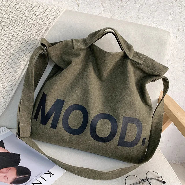 Vibe - taske i lærred med synligt print - Grøn - bags - {{ product_tags }