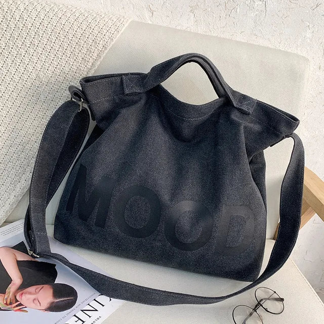 Vibe - taske i lærred med synligt print - Sort - bags - {{ product_tags }