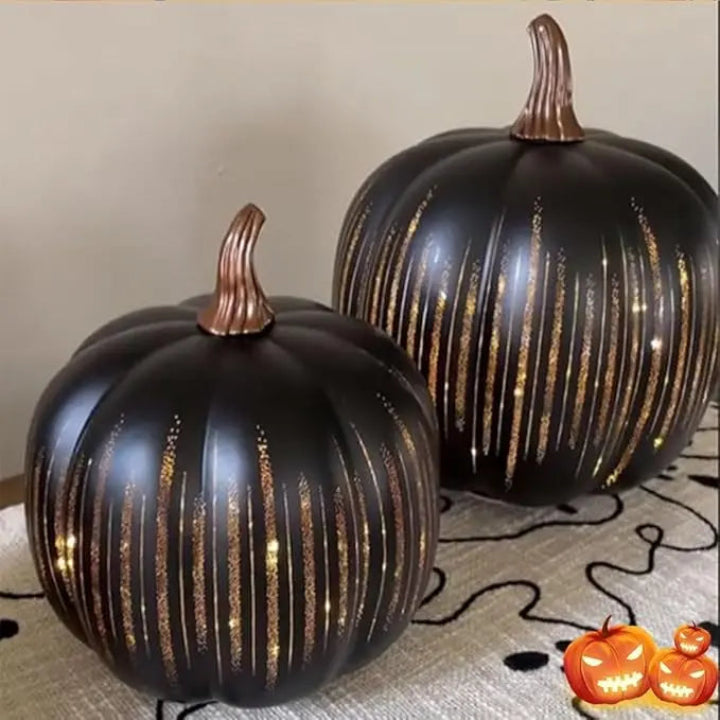 Blinkende LED Græskarlampe med Timer - Halloween Dekoration