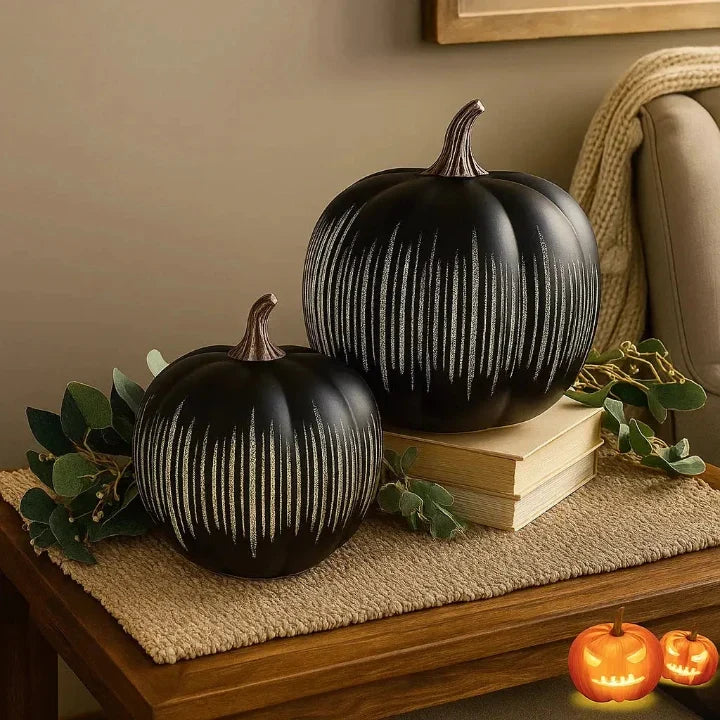 Blinkende LED Græskarlampe med Timer - Halloween Dekoration