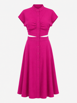 Lisette | Women's dress with button closure and waist cut