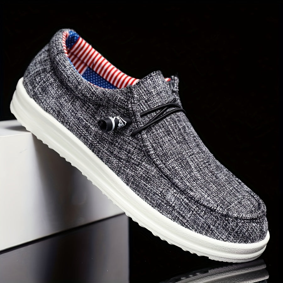Loafer Herren | Leichte Canvas-Slipper mit elastischer Schnürung