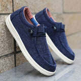 Men's loafers in lightweight canvas - sporty with elastic laces