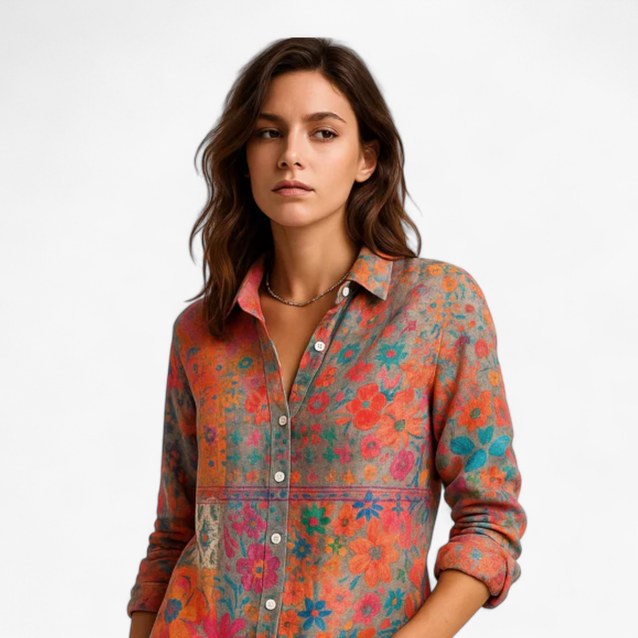 Lucia – Let og Farverig Boheme Skjorte med Knapper - - Lucia – Let og Farverig Boheme Skjorte med Knapper- €25 - {{ product_tags }