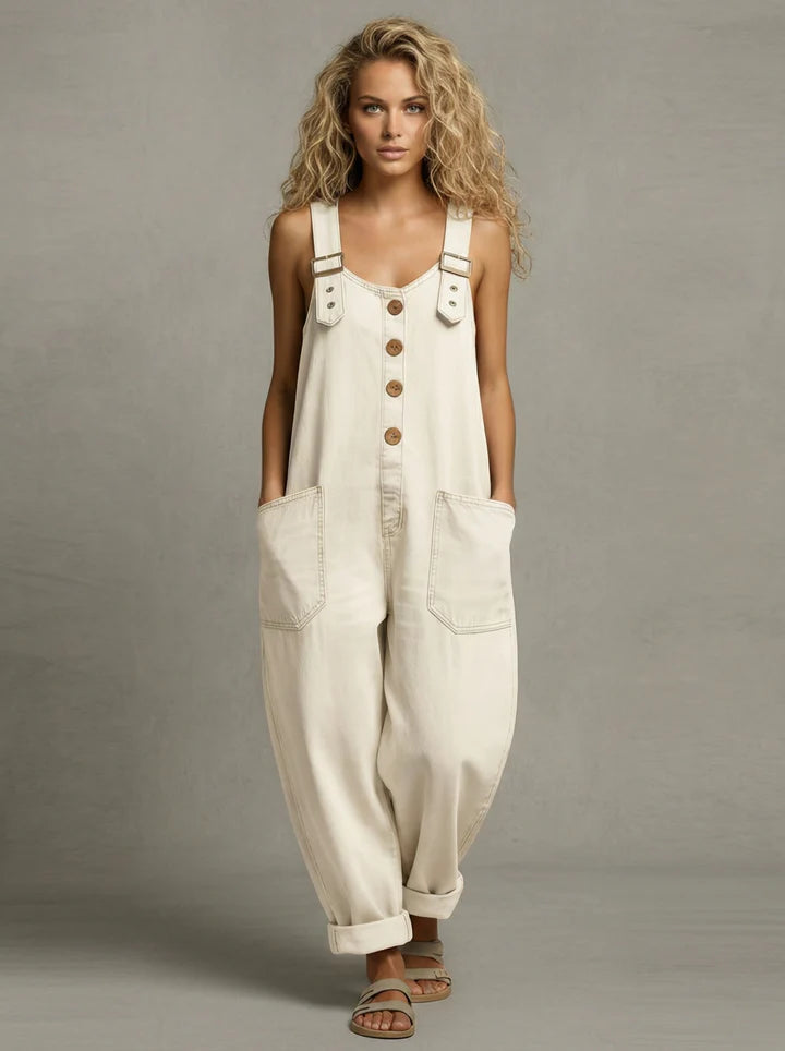 Lejla | Stilfuld denim jumpsuit med lommer