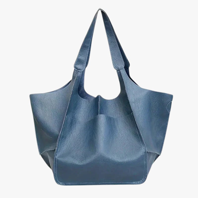 Marianne Schoudertas | Groot zacht PU leer Tote Bag - Blå - bags - {{ product_tags }